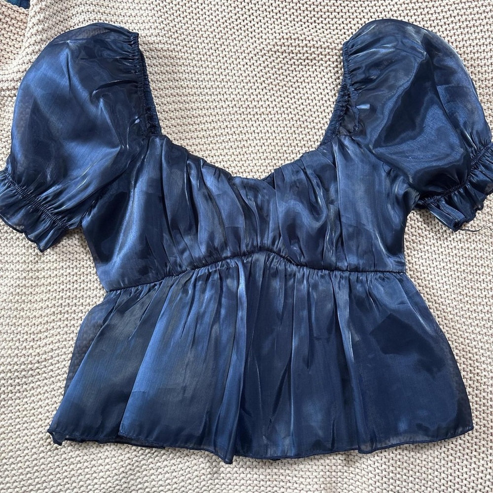 Elegant Navy Blue Women's Top